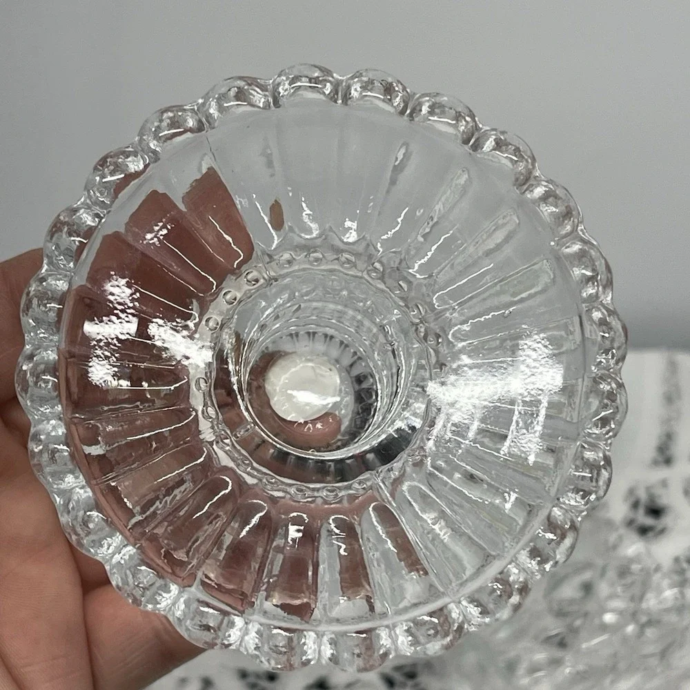 Vintage PartyLite Quilted Crystal Votive Candle Holder Pair Original Box P9246 - Picture 9 of 13